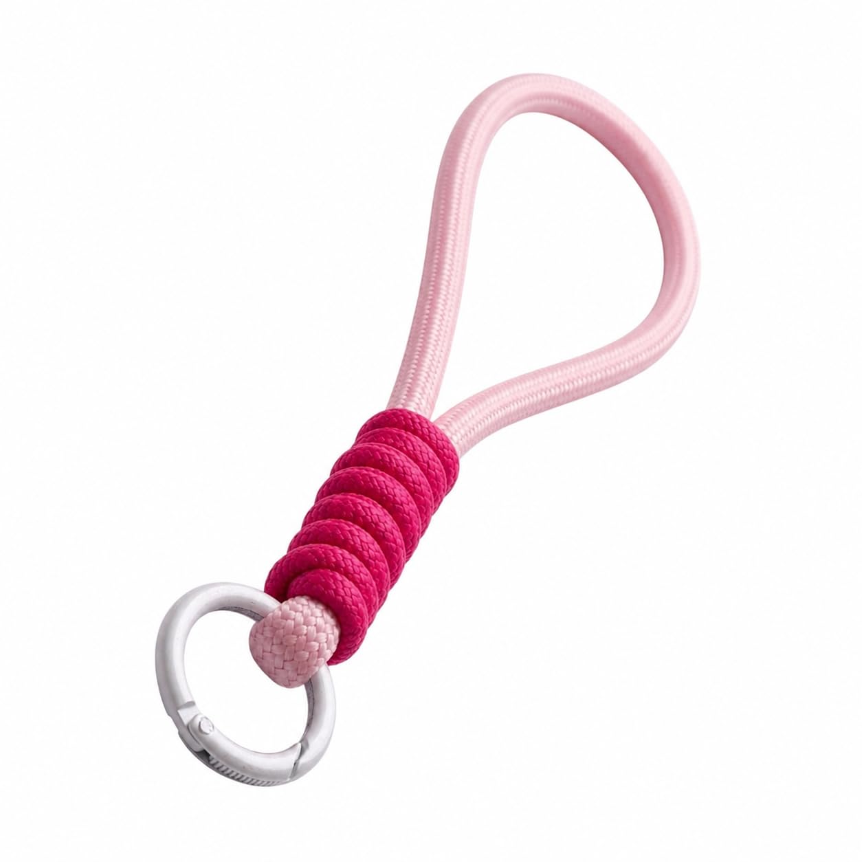 SHOPITUP Paracord Keychain with Carabiner Ring, Pink, Braided Rope